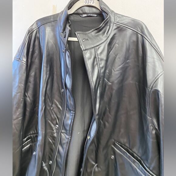 NWOT Zara Mens Faux Leather Coat Sz M - Picture 3 of 5